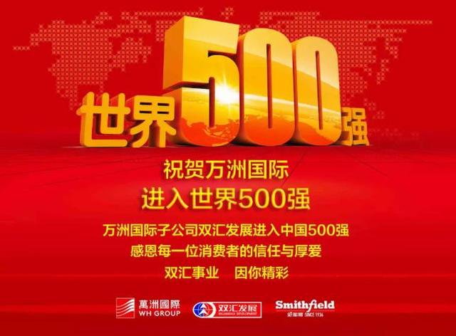 祝贺万洲国际进入《财富》世界500强 万洲国际子公司双汇发展进入...