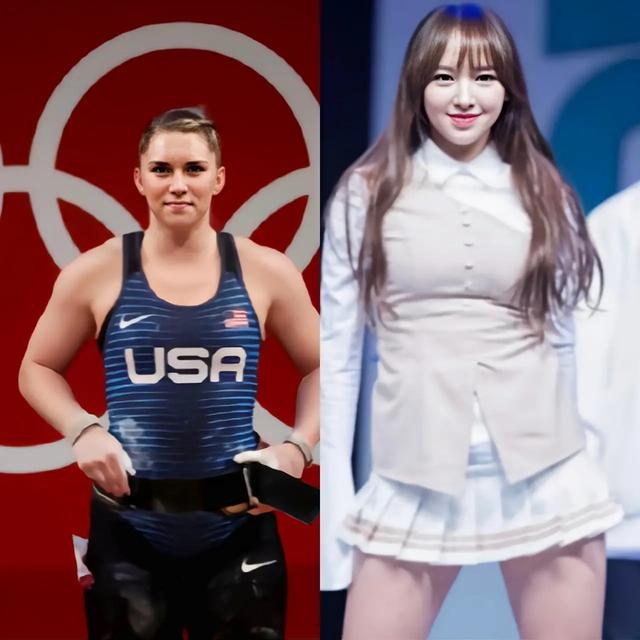 女子举重决赛,一个外国运动员竟然撞脸了一位中国女明星程潇?