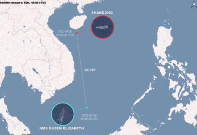 中国航母已抵达南海,国防部把话撂下,英航母以最快速度离开南海