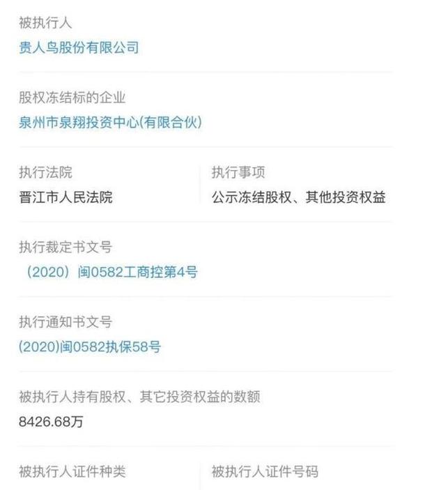 鸿星尔克之后,落魄“鞋王”贵人鸟要重新飞?8000万股权被解除冻结