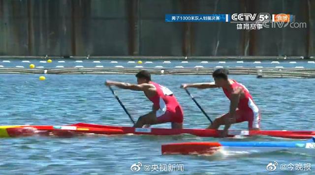 刘浩/郑鹏飞获皮划艇静水男子1000米双人划艇银牌