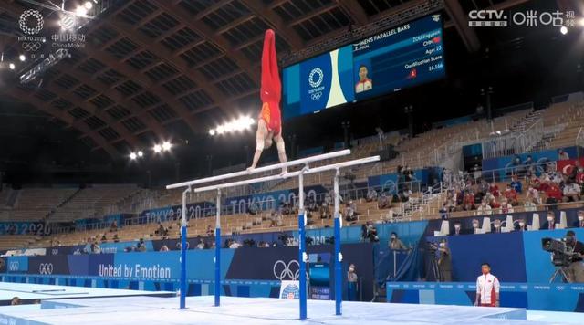 中国第31金!邹敬园16.233分双杠夺金,体操队第二金