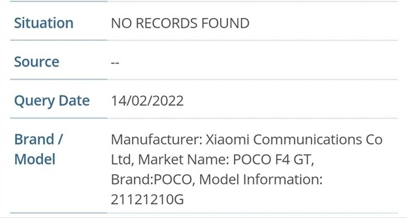 小米POCO F4 GT获FCC认证 即将海外登场