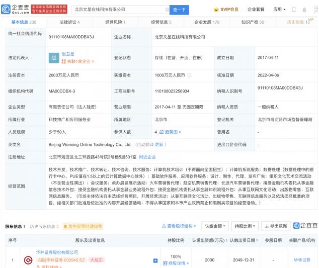 海豚股票发生工商变更字节跳动 华林证券受股100%