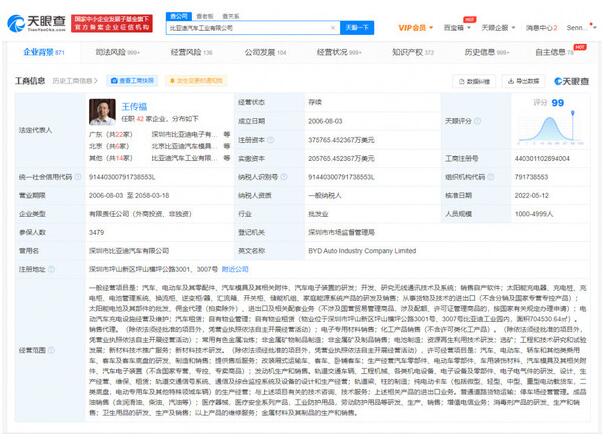 比亚迪公司发生工商变更：新增有色金属业务
