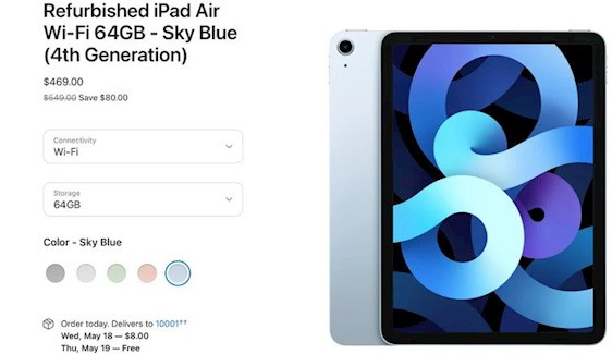 便宜上千元 苹果iPad Air 4官翻机开卖 469美元起