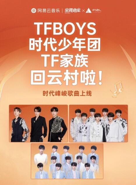 网易云音乐TFboys版权回归，时代少年团TF家族等回云村